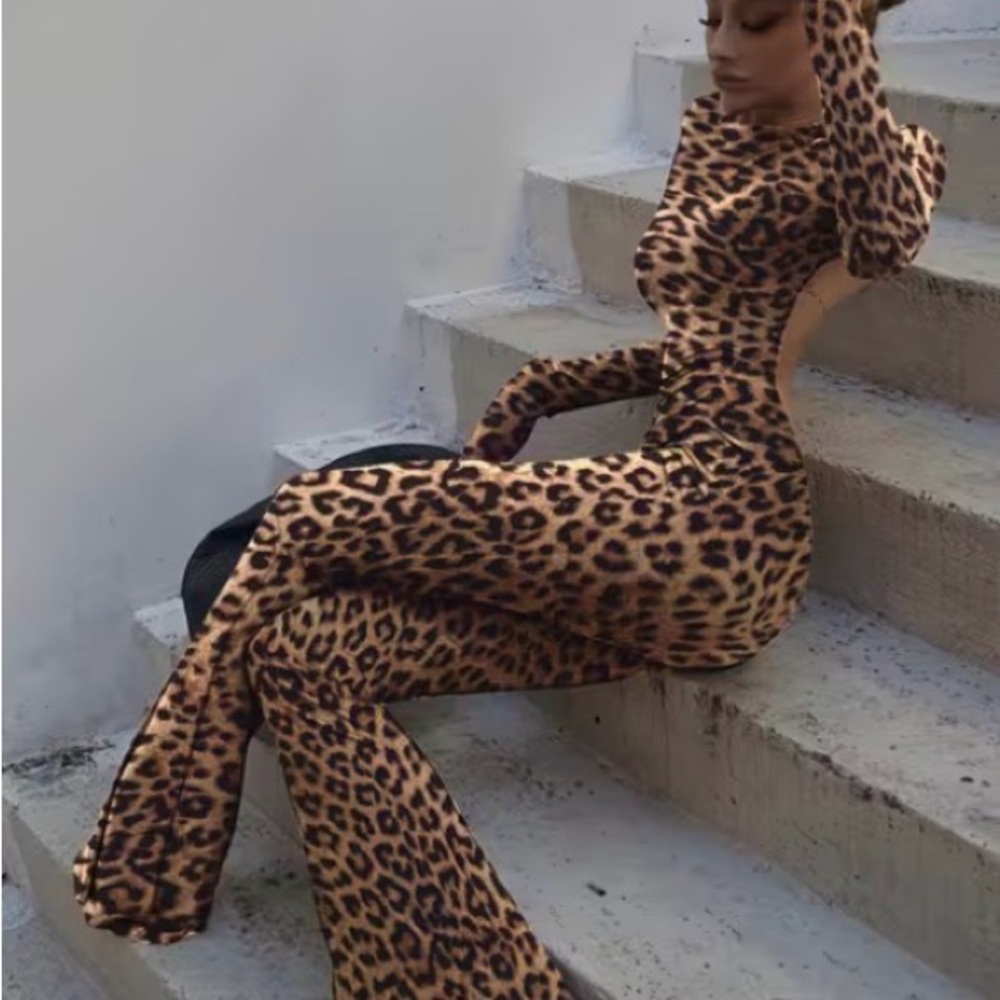 Leopard Print Jumpsuit NWOT